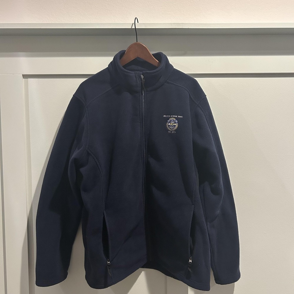 Bourne Scenic Park Men's Navy Full Zip Fleece‎ Jacket XL Embroidered Core365